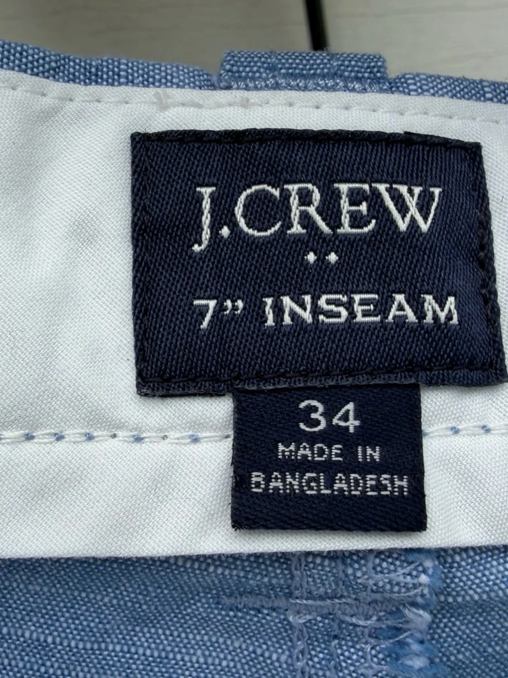 J.Crew Men’s Chambray Shorts Size 34 | 7” Inseam | Light Blue